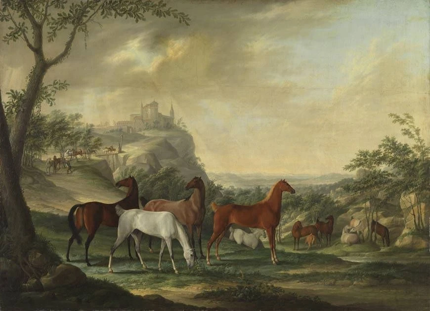 1756-Carl Caspar Pitz - Cavalli dell'allevamento